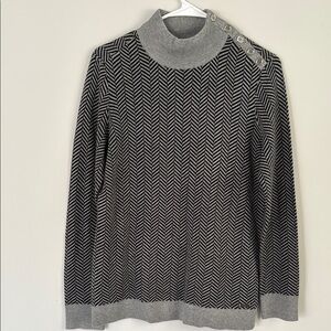 Calvin Klein Gray Turtleneck sueter with Knit Texture